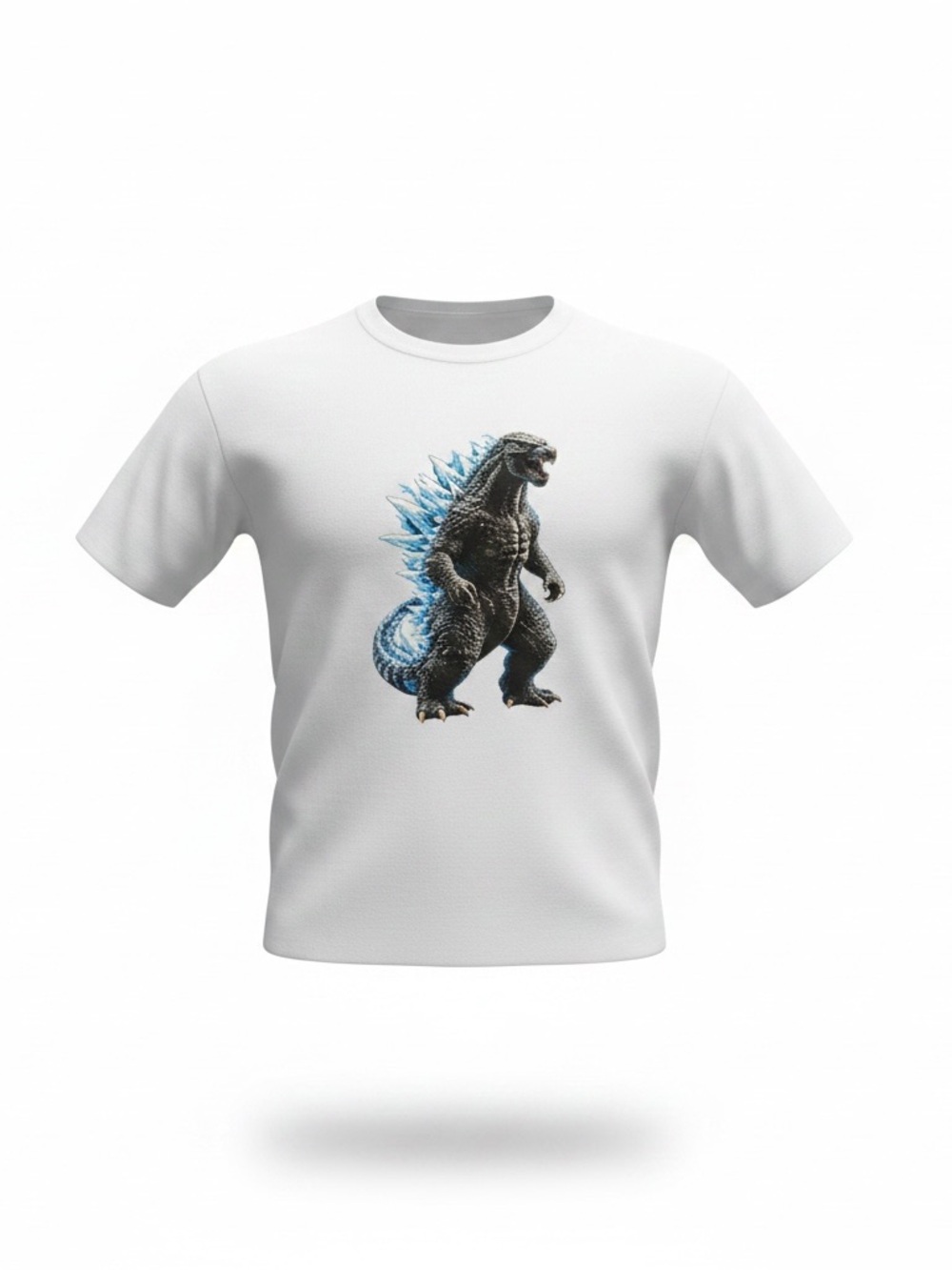 Men's White Godzilla Graphic Short Sleeve Tee